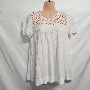 Sea New York Boho Lace Eyelet White Combo Cotton Women Size 2